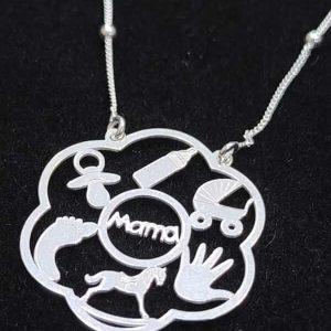 Colgante mamá en plata de ley