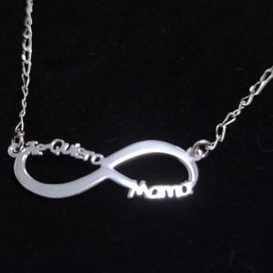 Colgante infinito te quiero Mama en plata de ley