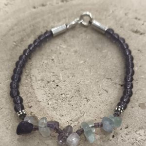 Pulsera aguamarina y amatista