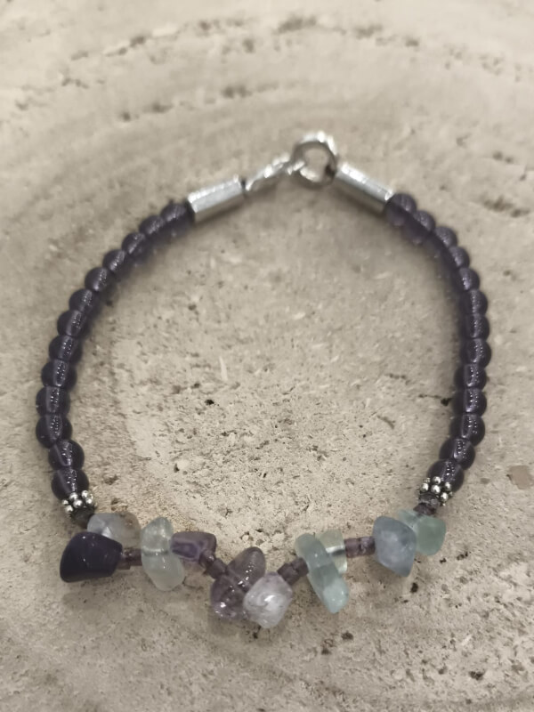 Pulsera aguamarina y amatista