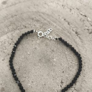 Pulsera de Turmalina negra facetada en plata de ley