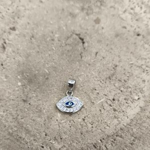 Colgante ojo turco con circonita en plata de ley