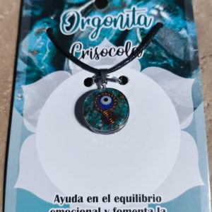 Colgante orgonita crisocola