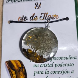 Colgante de Aventurina y ojo de tigre con orgonita