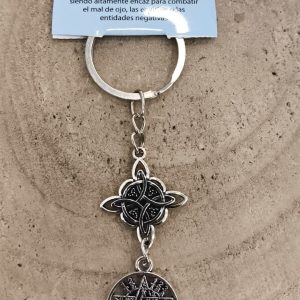 Llavero nudo de bruja y tetragramaton