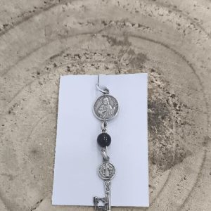 Colgante triple San Judas Tadeo, Turmalina y llave de San Benito