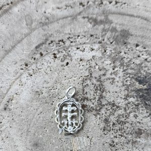 Colgante Cruz de Caravaca en plata de ley