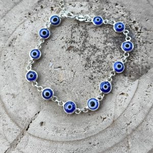 Pulsera de ojo turco en plata de ley