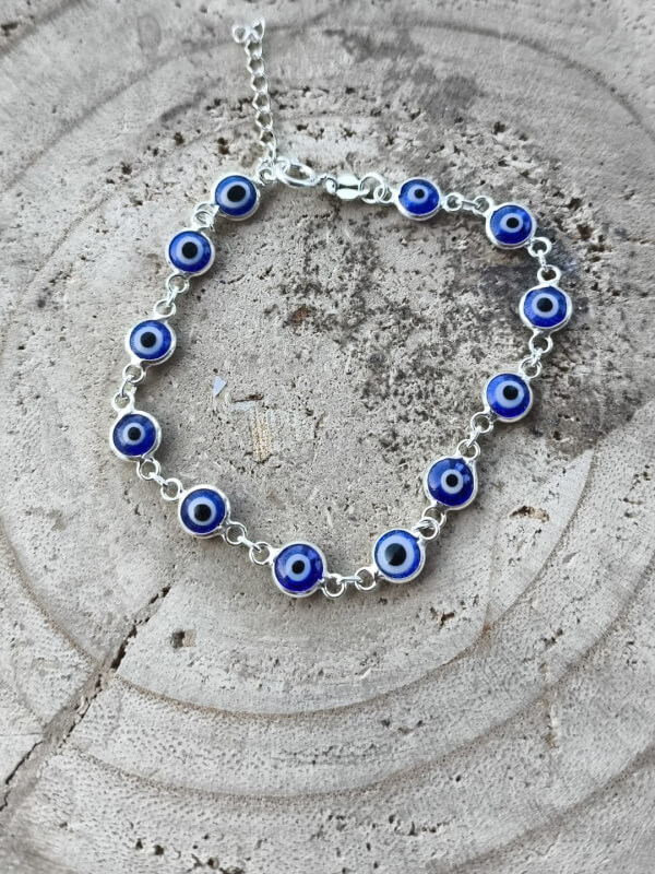Pulsera de ojo turco en plata de ley
