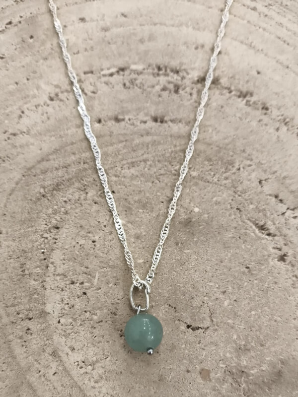 Colgante de Cuarzo verde en plata de ley