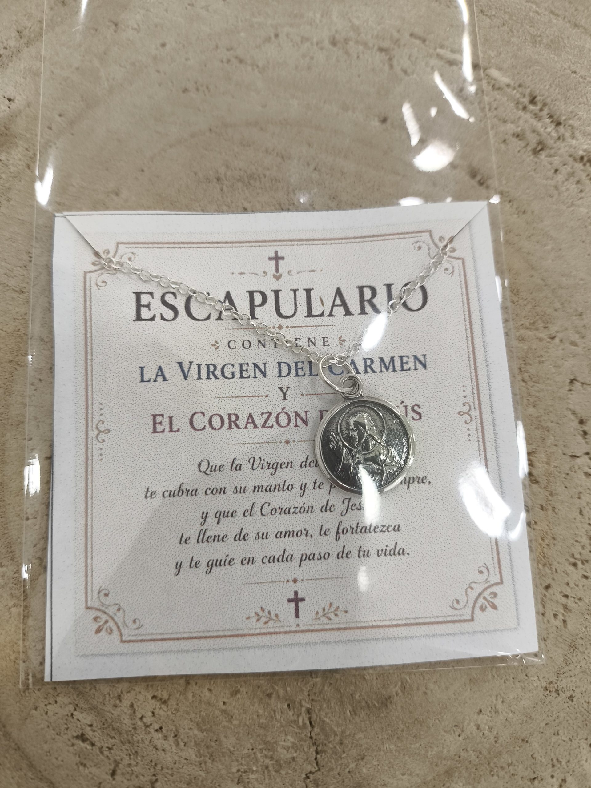 Escapulario Virgen del Carmen y Corazón de Jesús - Imagen 2
