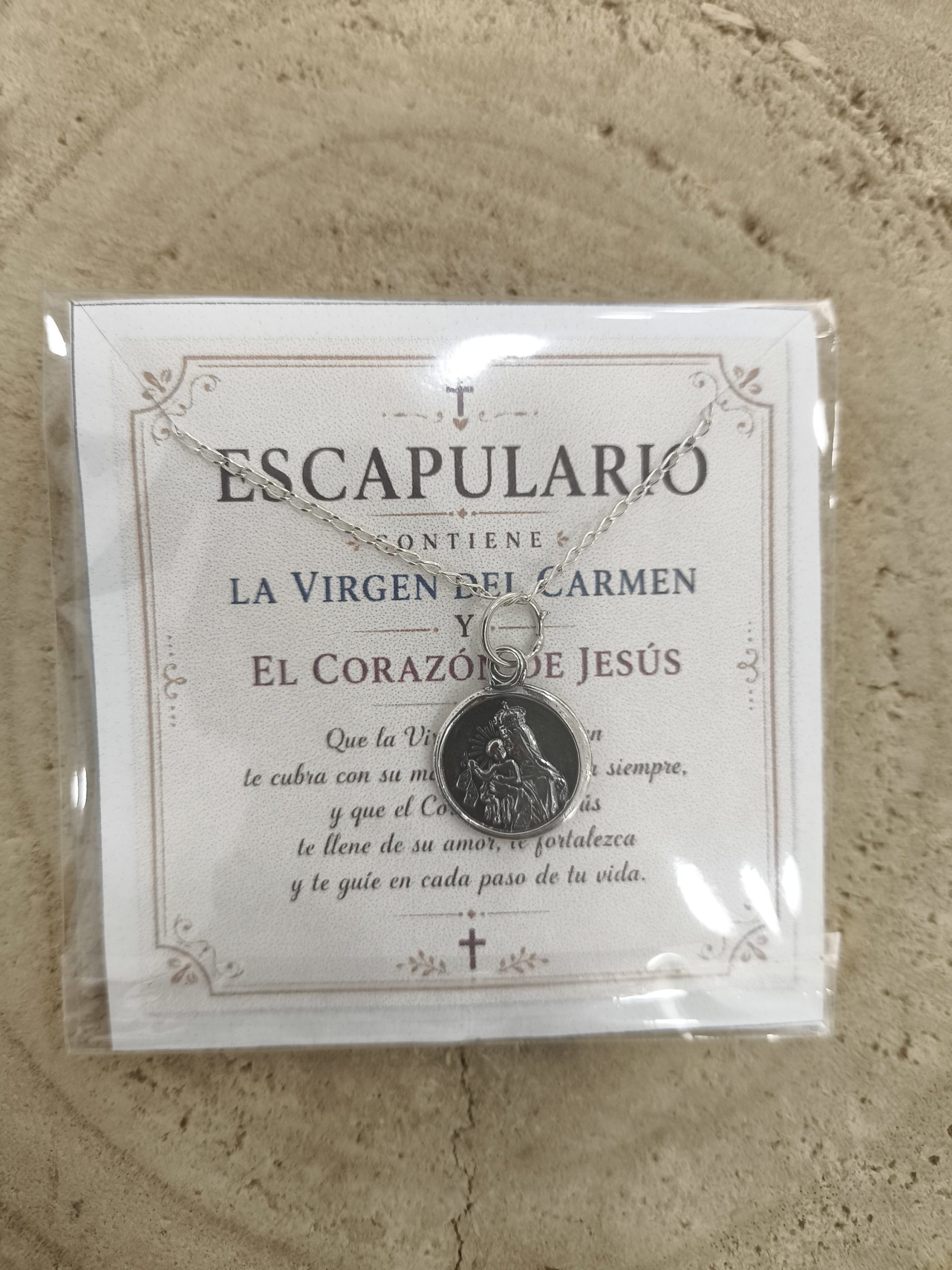 Escapulario Virgen del Carmen y Corazón de Jesús - Imagen 3