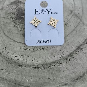 Pendientes Nudo de Bruja en acero dorado